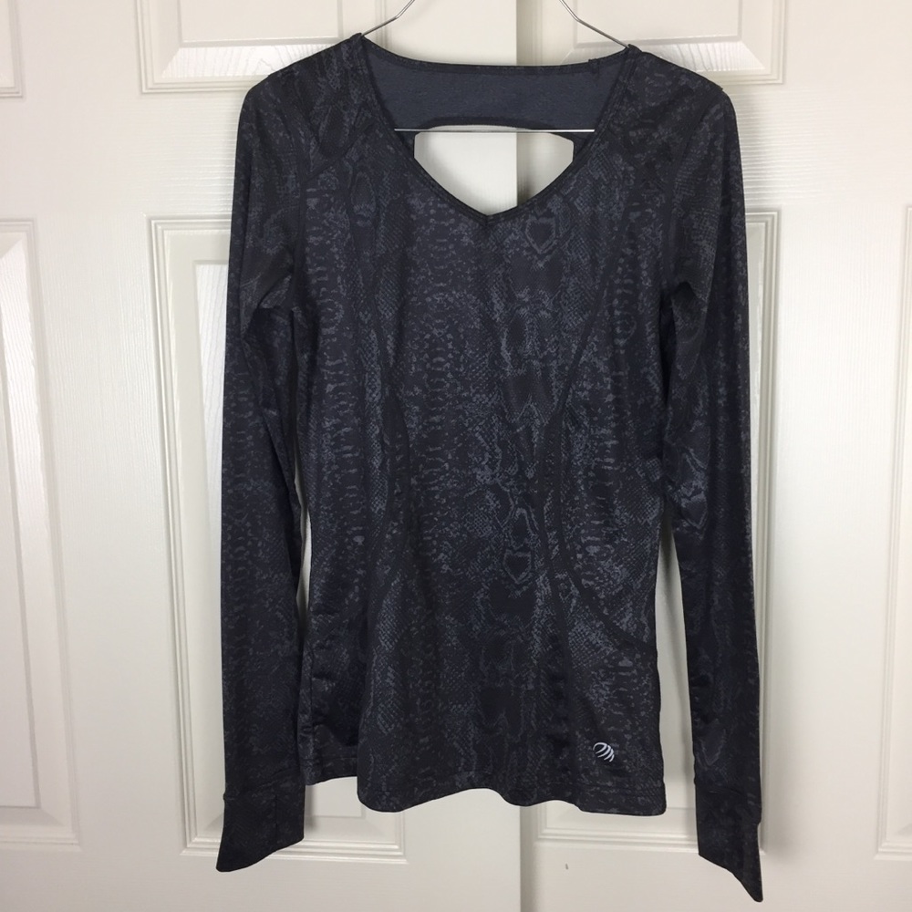 Mondetta Cutout Snake Print Athletic Running Top - Picture 2 of 7